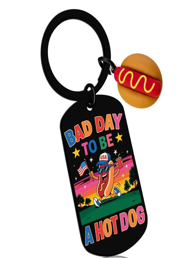 AOBIURV Funny White Elephant Gifts For Adults Hot Dog Gifts Funny Hot Dogs Keychain Bag Charm for Women Men Gag Gift 4th Of July Accessories for Children Adult Student Keychain - Image 1